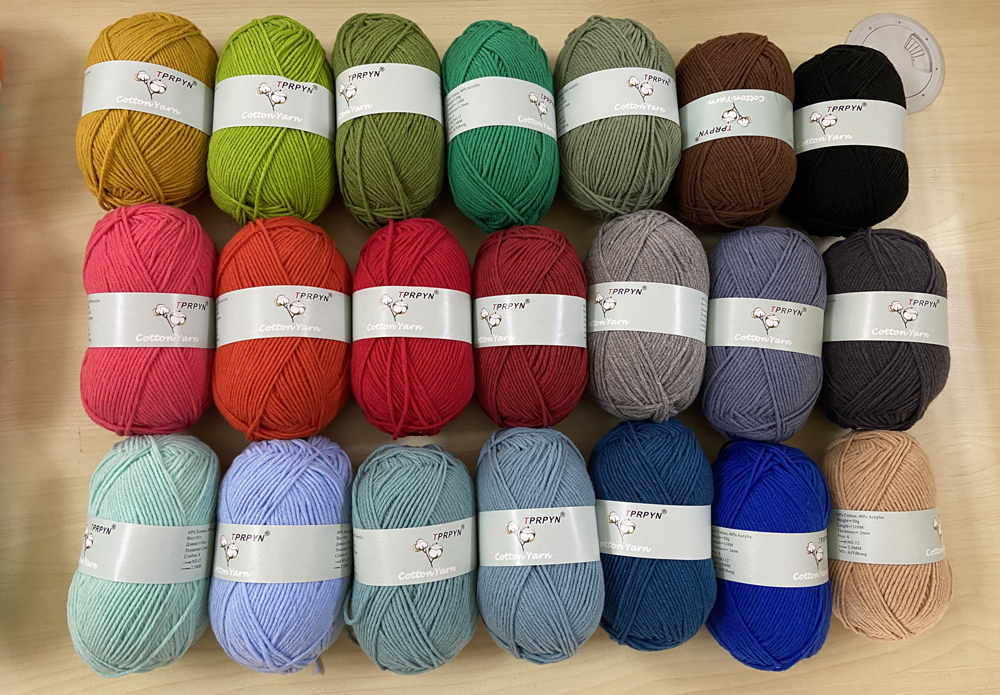 TPRPYN 1Pc=50g 110M Cotton Acylic Hand Knitting Yarn Organic Crochet Yarn for Knitting Line Threads to Knit DIY Baby Clothes