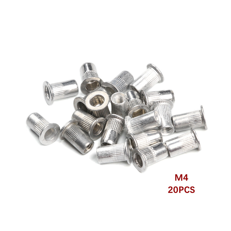 50Pcs M3 M4 M5 M6 M8 M10 Flat Head Rivet Nuts Set Aluminum Alloy Rivet Nuts Nuts Insert Riveting Premium Automatic Rivet Tool