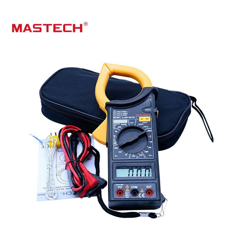 MASTECH M266C Digital Clamp Meter Voltmeter Ohmmeter ACVoltage AC Current Resistance Temp Tester Detector with Diode multimeter