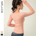 Women's Yoga Shirt Lightweight Long Sleeve Heather Quick Dry Athletic Workout Tops