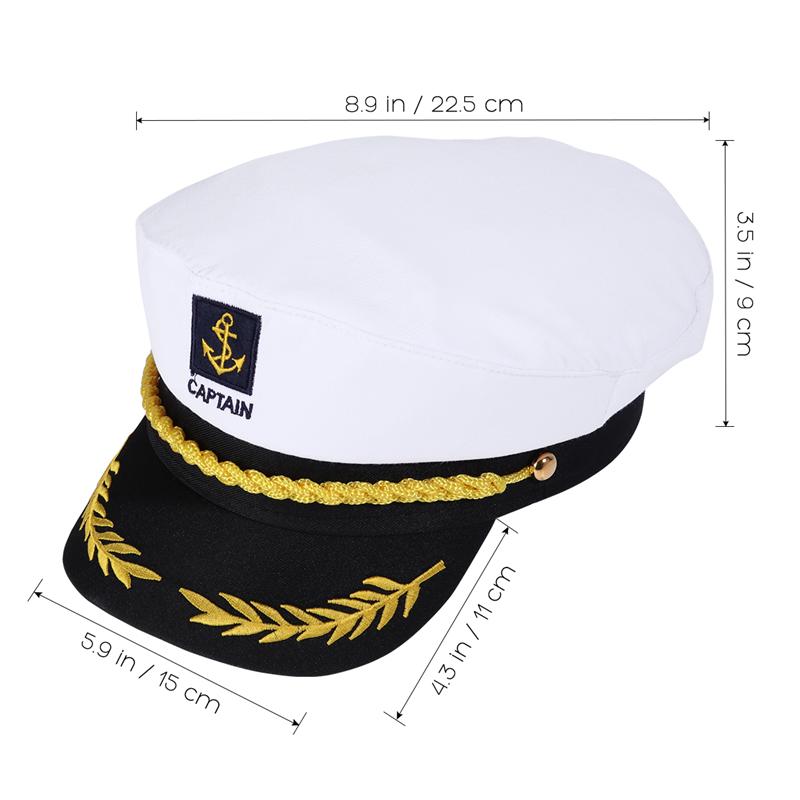 1pcs Adult Yacht Hat Boat Ship Captain Costume Hat Cap Navy Marine Admiral Costume Party Cosplay Dress Sailor Hat