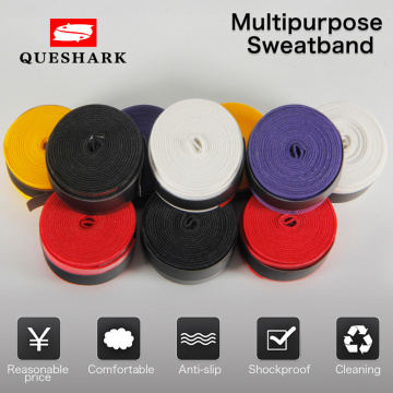 Queshark 10 pcs Coated Anti-slip Breathable Tennis Racket Sweat Bands Tapes Fishing Rods Badminton Racket Over Grip Wrap Tapes