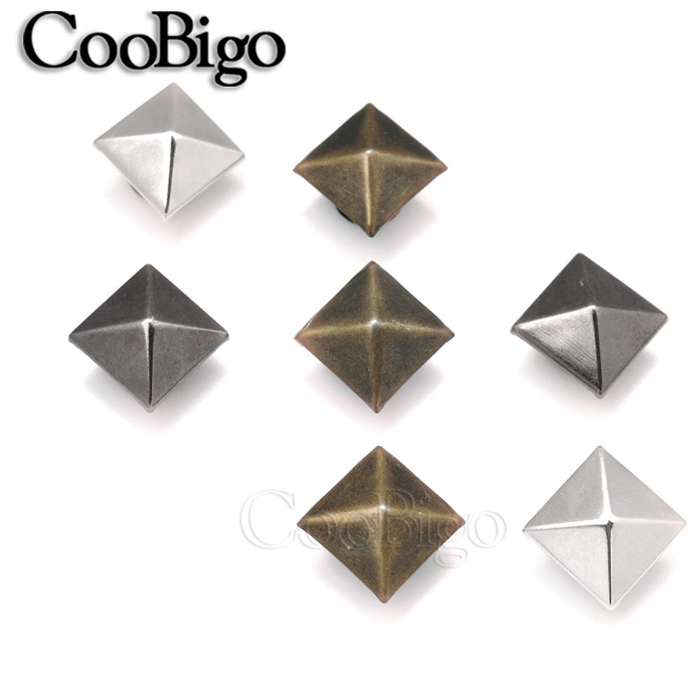 50pcs Pyramid Square Base Spikes Punk Garment Rivet Cap Stud For Hat Jeans Shoes Leather Cap bag Diy Craft Accessory