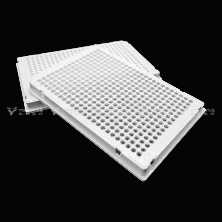 40ul 384 Well Pcr Plate Full Skirt White Frame Clear Tube