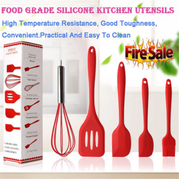 Utility Chef Black Red Craft 5 Piece Silicone Kitchen Pink Tool and Utensil Set Cooking Utensils Kitchen Tools