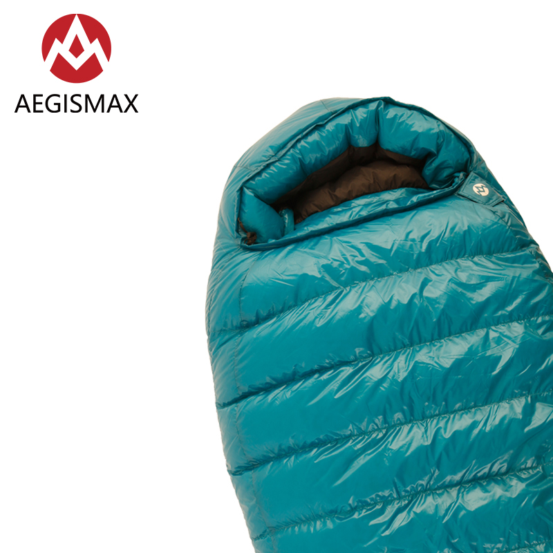 AEGISMAX M3 Mummy Sleeping Bag Ultralight 800FP 95% White Goose Down Box Baffles Winter Outdoor Camping Hiking Sleeping Bag