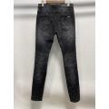 men shortgun distressed black jeans