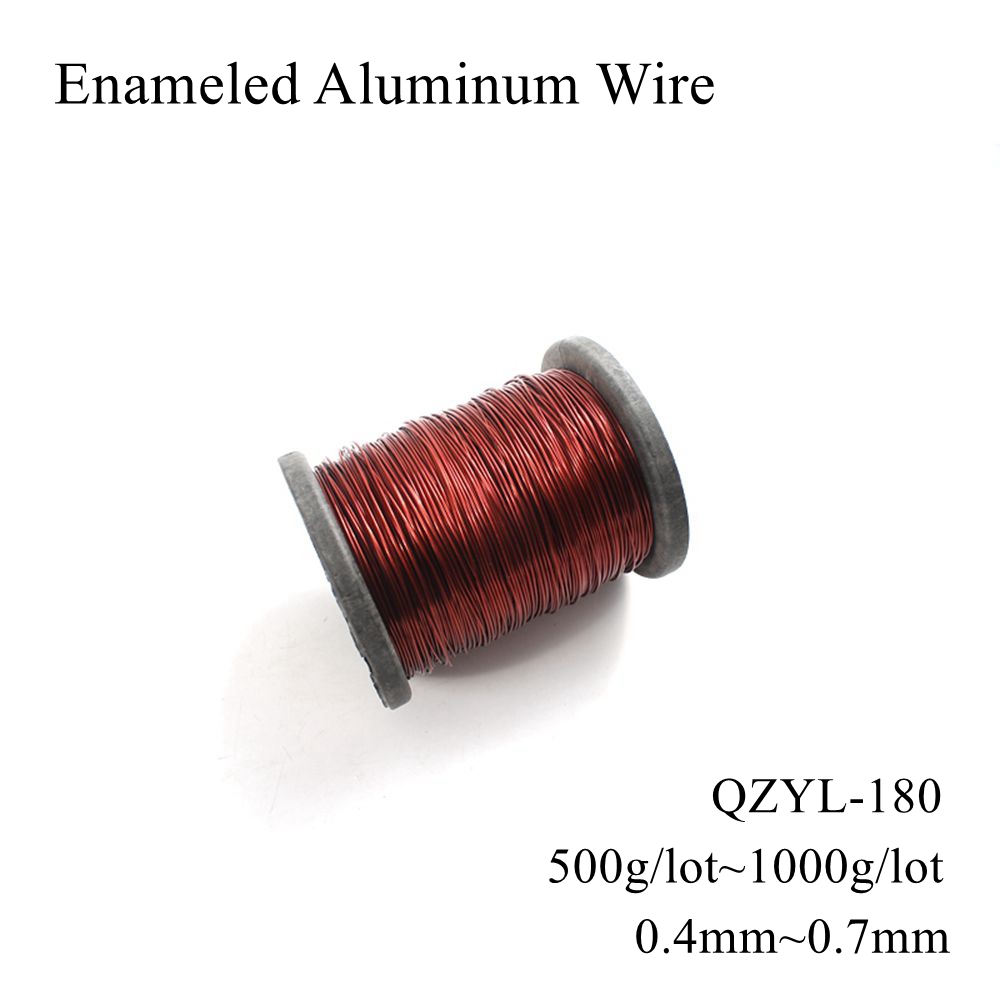 0.4mm 0.45mm 0.5mm 0.55mm 0.6mm 0.65mm 0.7mm QZYL-180 Enameled Aluminum Wire Magnetic Enamel Coil Wires Winding Magnet Cable