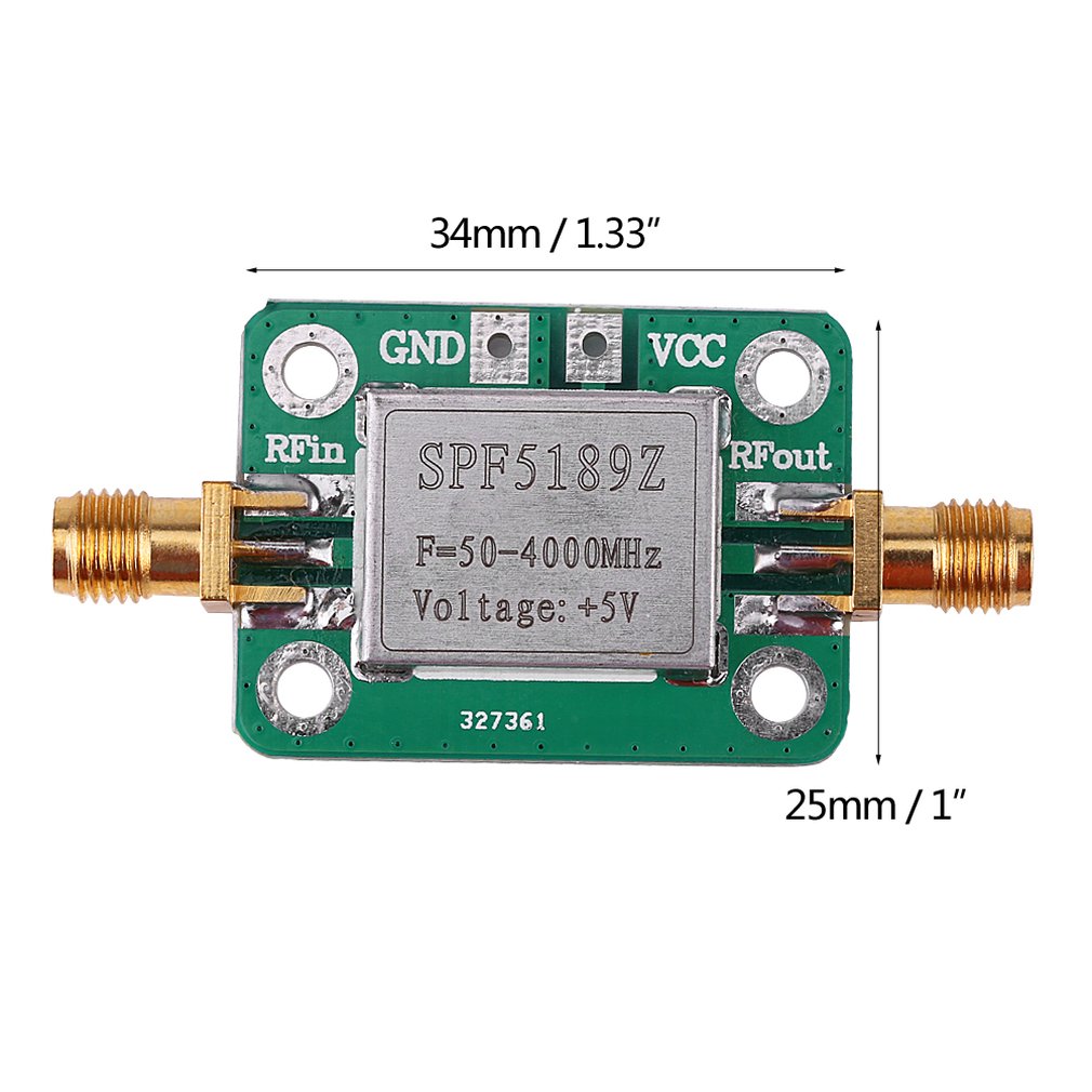 High Quality LNA 50-4000 MHz RF Low Noise Amplifier Signal Receiver SPF5189 NF = 0.6dB inm