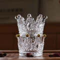 Cute Crystal Glass Candlestick Crown Cigarette Ashtray Candle Holder for Home Car Crystal glass crown ornament H99F