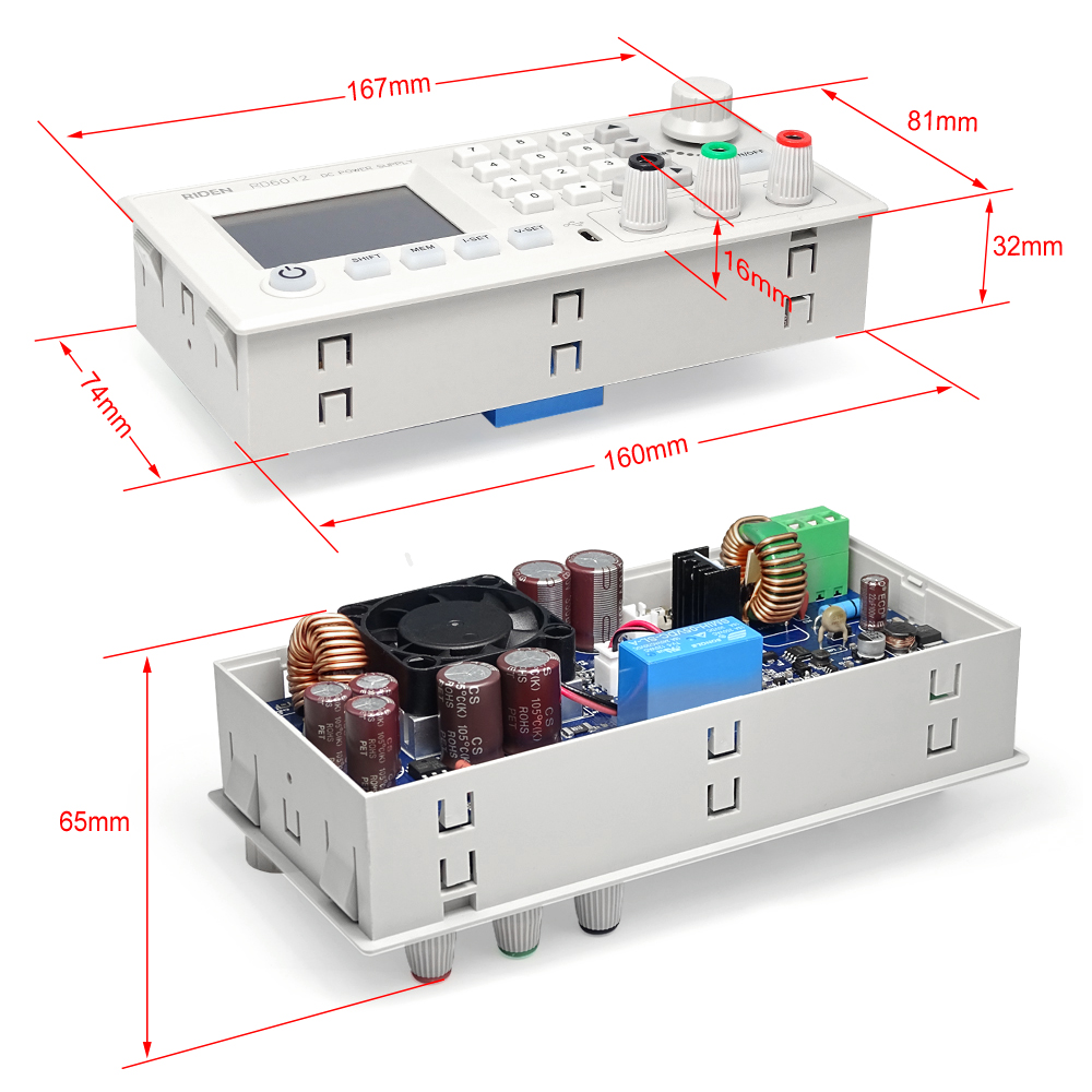 RD6012 RD6012W USB WiFi DC-DC Voltage Current Step-down Power Supply Module Buck Voltage Converter Voltmeter for Lab Factory