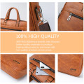 JEEP BULUO High Quality office Business Leather Shoulder Messenger Bags Famous Brand Men's Briefcase Bag Travel 14'Laptop Tote