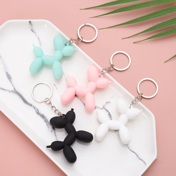 Cartoon Balloon Dog Keychain Colorful PVC Soft Rubber Dog Keychains For Women Key Chain Men Car Key Ring Bag Trinket Jewelry