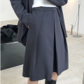 [EWQ] Autumn 2020 New Ladies Vintage High Waist Solid Color A-line Knee-lenght Skirt Faldas All-match Skirts Women Simple QB244
