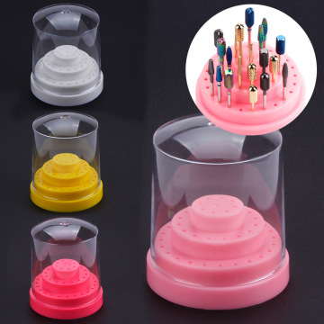 10/14/20/48 Holes Acrylic Nail Drill Bit Storage Box Empty Stand Display Container Nail Case Manicure Milling Cutter Accessories