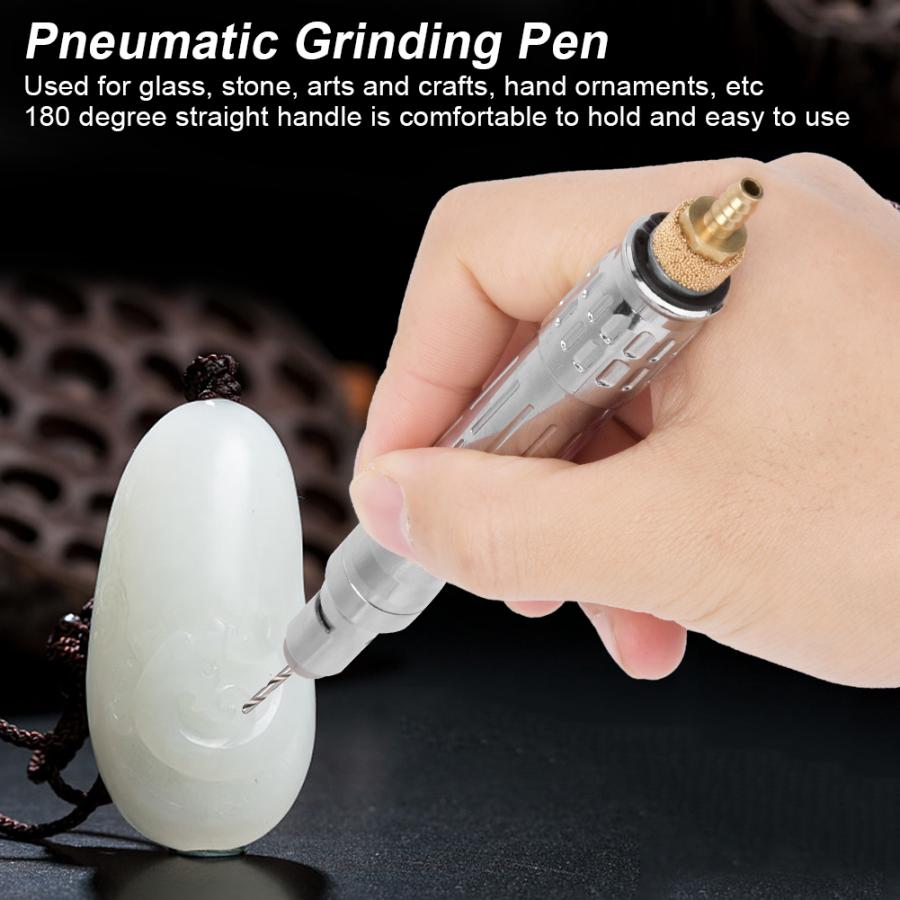 65000rpm Straight Handle Pneumatic Grinder Pneumatic Grinding Pen 180 Degree Straight Handle Mini Air Micro Die Grinder