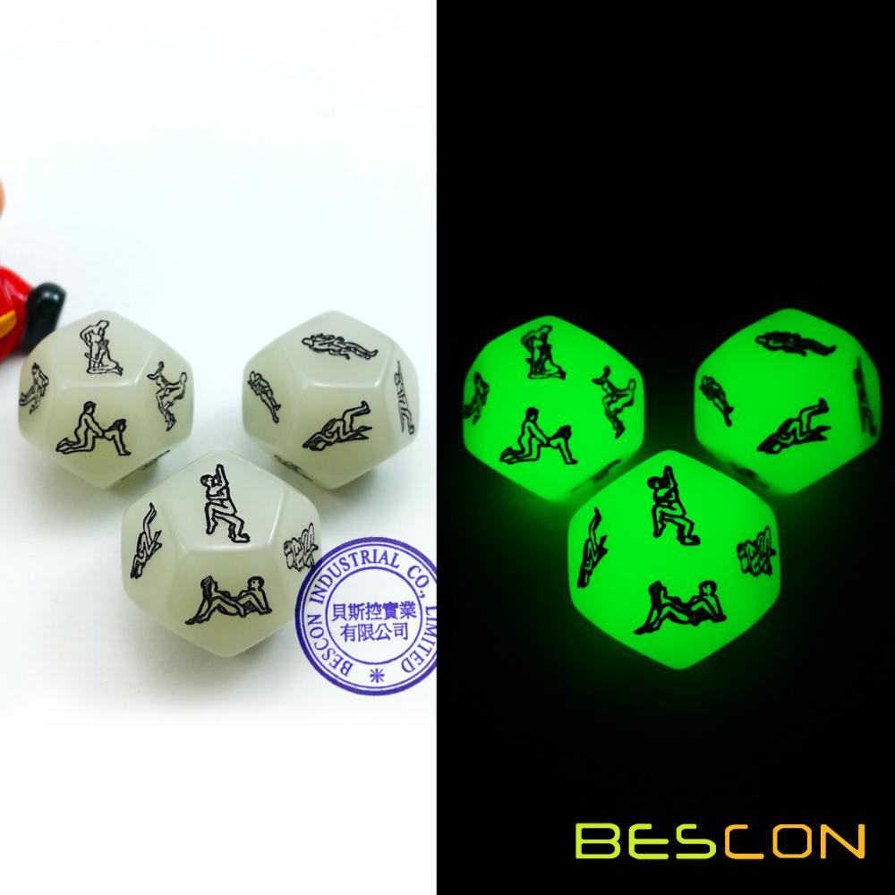 Glowing 12 Sides Love Dice Lover Sex Position Luminous Dice for Adult Couples Dirty Dice Game Adult Fun Toy Sex Games