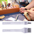 3Pcs/ set Leather Craft Tool Set 2.7/3.0/3.38/3.85 mm Stainless Steel Hole Chisel Graving Stitching Punch Tools Kit 3 size