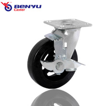 Roller Bearing Rubber Swivel Side Brake Industrial Wheel