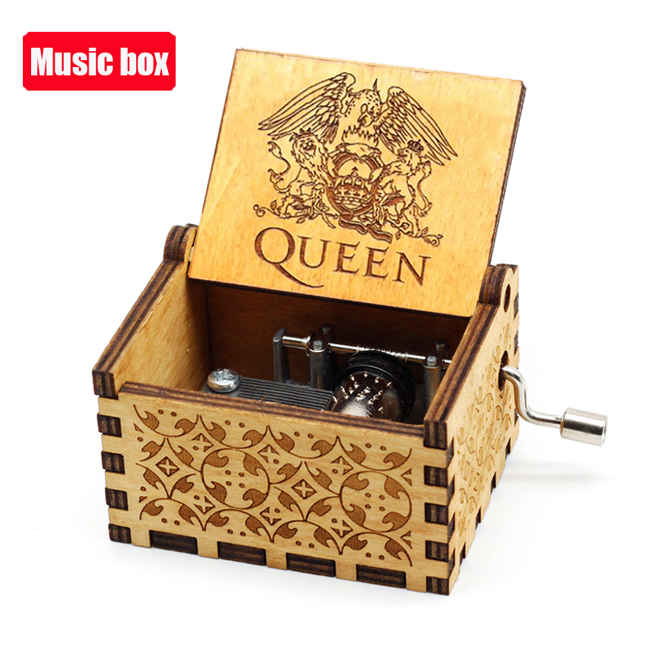 New style you are my sunshine music box Wooden Hand-cranked I Love You Queen TO MY Wife Theme Music Box Home decor Gift