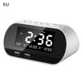 LCD Table Clock Rechargeable Alarm Clock 6 inch Screen Smart Wireless Radio Calendar Temperature Display Digital Clock