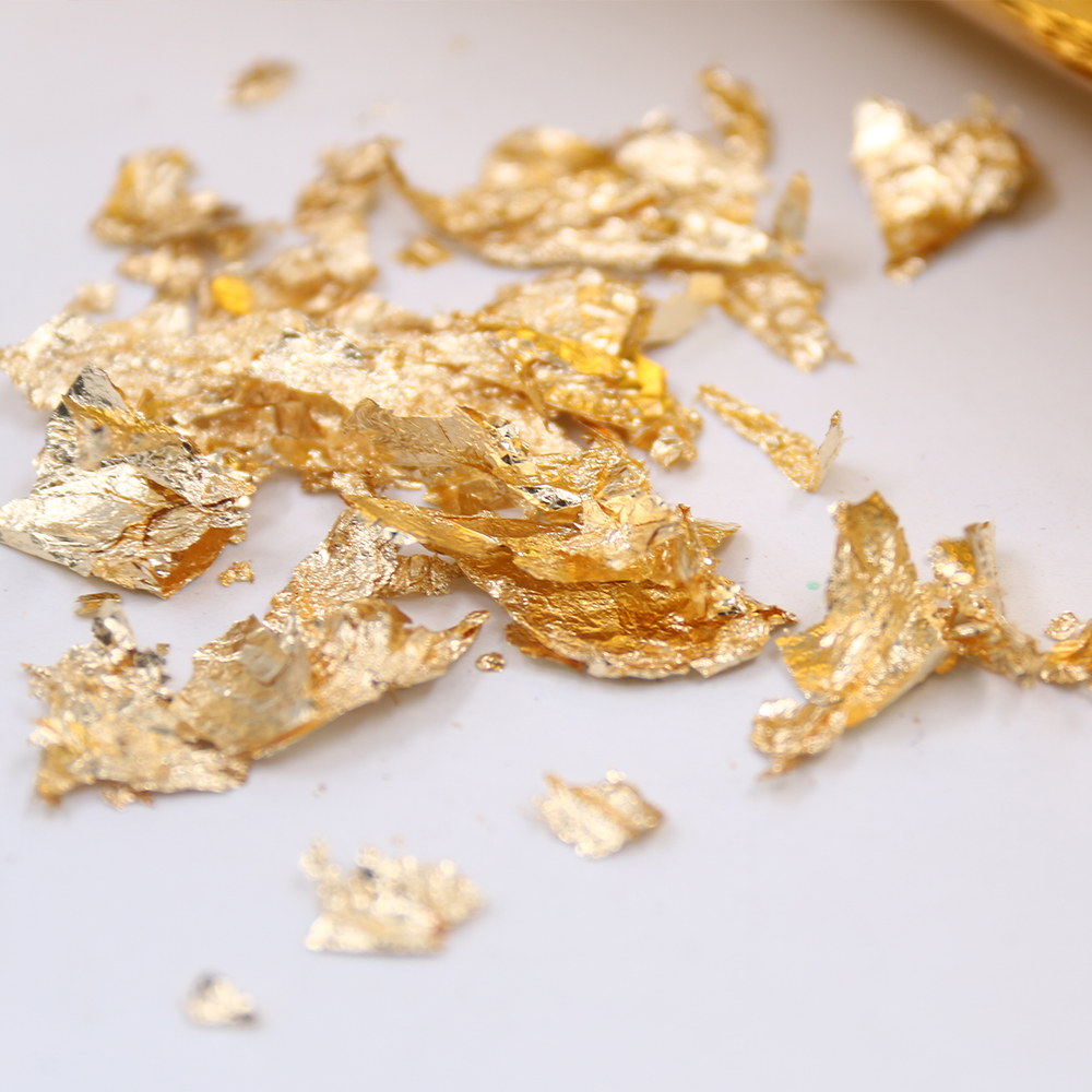 3g/Bottle Gold Leaf Flakes Gold Foil Fragments for Painting Gilding Arts Crystal Dropshipping glue Crafts Nail Decorations