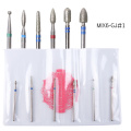 6pc/pack Diamond Nail Drill Bits Set Electric Manicure Milling Cutters Nail Files UV Polish Cuticle Remove Nail Accessory SAJG