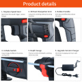 21V Brushless Heavy Duty Hammer Drill SDS-plus Adjustabl Grip Handle 980 RPM Cordless Drill Demolition Kit Power Tools