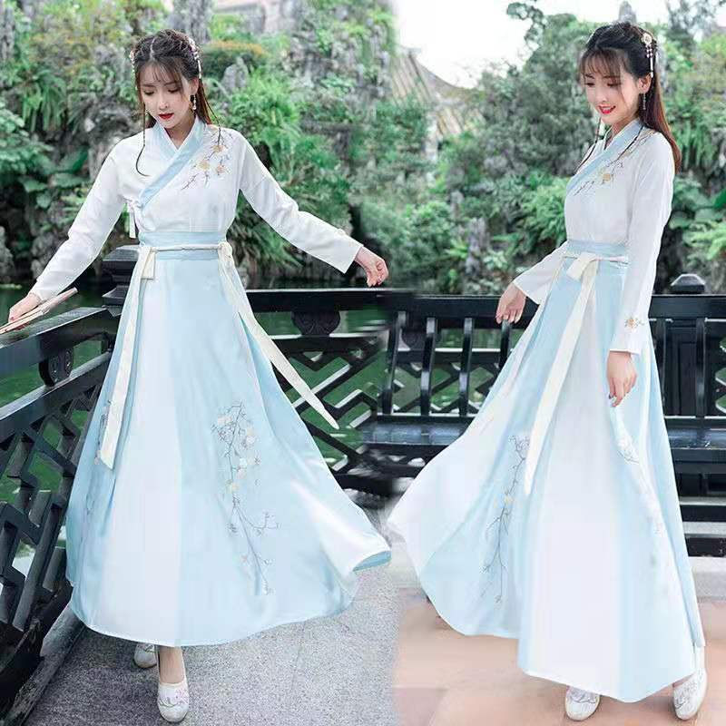 The New Hanfu Mulheres Women Plum Hanfu Costume Dress Fairy Skirt Fresh and Elegant Huaqing Pavilion Hanfu Clothing Chines Style