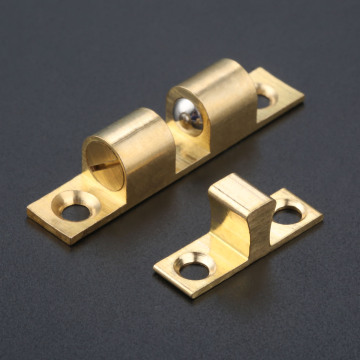 1Pc 50x9mm Pure Copper Double Ball Latch Clip Lock Cabinet Door Catches Touch Beads Bronze Brass Color Hardware Accessories