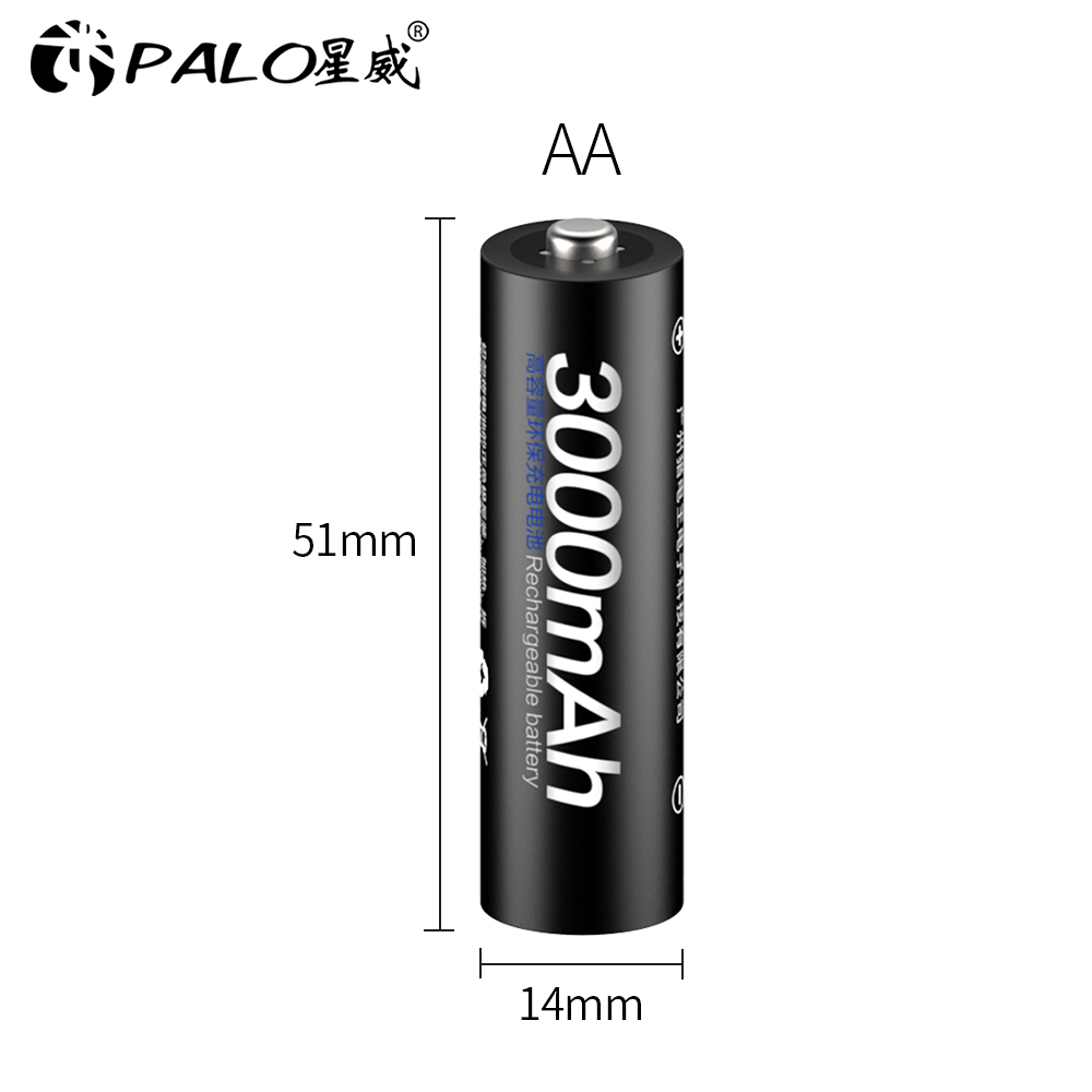 4Pcs AA Battery Rechargeable Battery AA 1.2V 3000mAh Ni-MH Pre-charged Rechargeable Battery 2A Bateria AA for Camera Flashlight