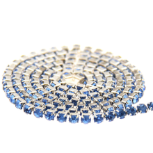 Hot Sale High Density Flatback Rhinestone Light blue Claw Chain Sew-On Clothes Crystal Rhinestone For Needlework DIY Decor