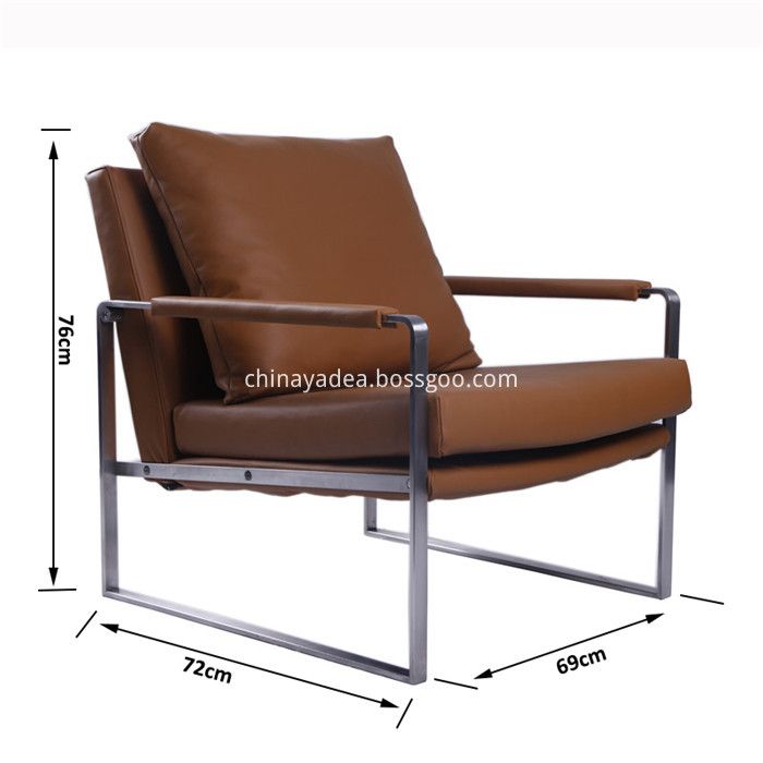 Modern Stainless Steel lounge chair size