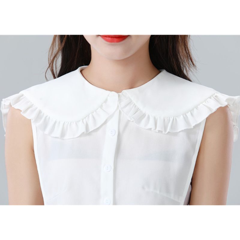 2020 Women Girls Doll Detachable Fake Collar Ruffles Lapel Shawl Shoulder Wrap Shirt