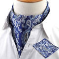 Men's Cravat Pocket Square Set Formal Necktie Hankerchief Ascot Scrunch Self Paisley Polyester Silk Neck Tie Luxury