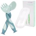 Qshare Baby Utensil Spoon Fork Set with Travel Safe Case Toddler Babies Children Feeding Training Spoon Easy Grip Heat-Resistant
