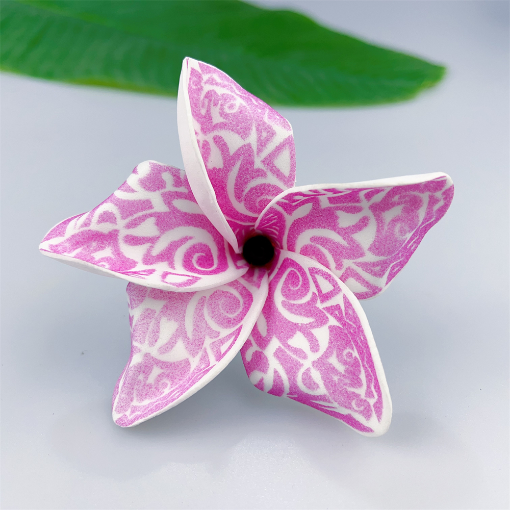Kn Hf021b Bk Plumeria Hair Pick