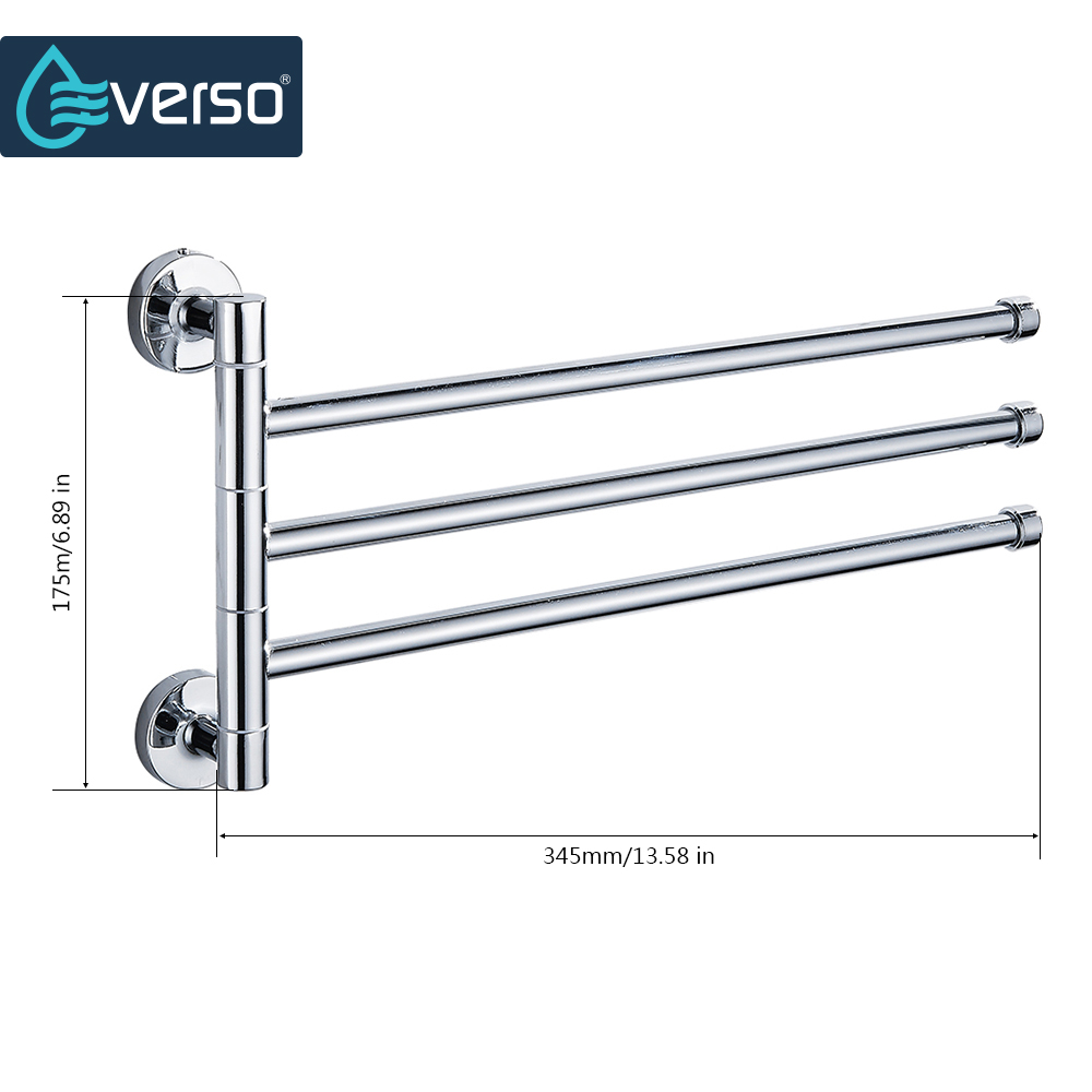 Everso Stainless Steel Towel Bar Rotating Towel Rack Bathroom Kitchen Wall-mounted Towel Polished Rack Holder Hardware Accessory