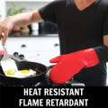 Long Silicone Heat-Resistant Gloves Oven Mitts with Quilted Liner Cooking Barbecue Gants Pot Holders Kitchen Microwave Mittens
