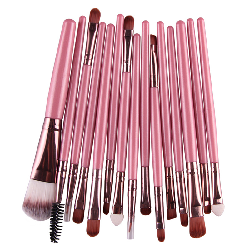 15pcs Portable Makeup Brushes Set Professional Nylon Brushes Kit For Eyeshadow Eyebrow Brushes Beauty Cosmetic Tools