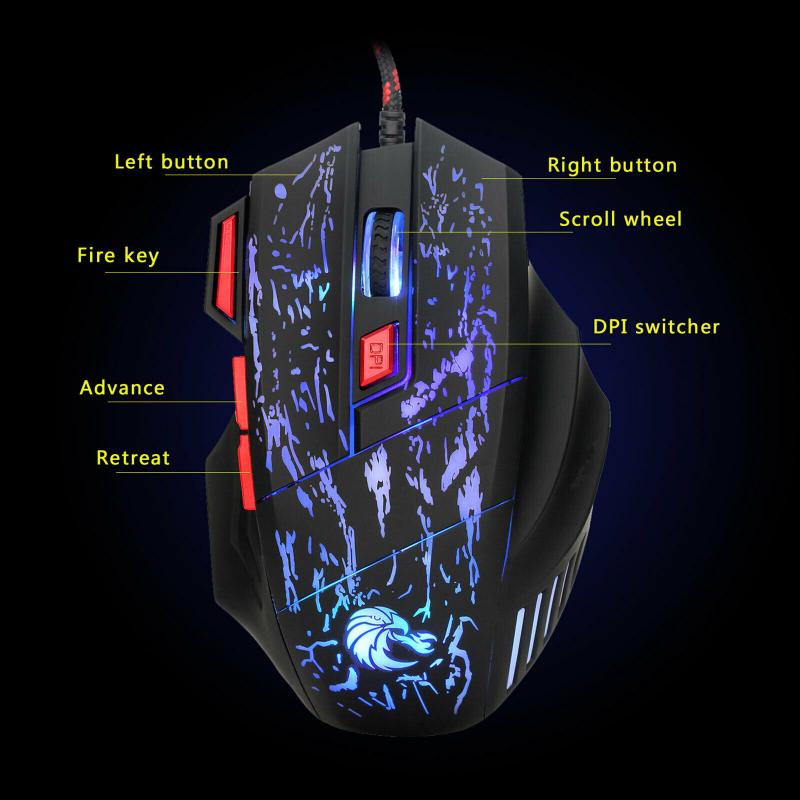 Mobile Phone PUBG Keyboard Mouse One-Handed Game Gaming Keyboard Mouse Keypad with LED Backlight 35 Keys