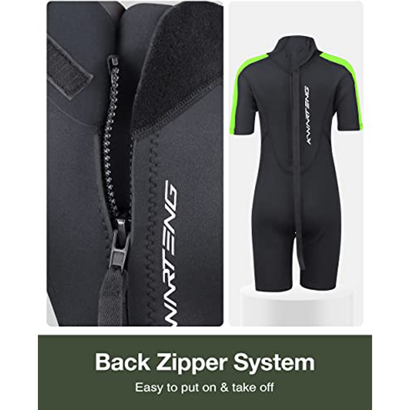 Kids 2mm Back Zip Shorty Wetsuit