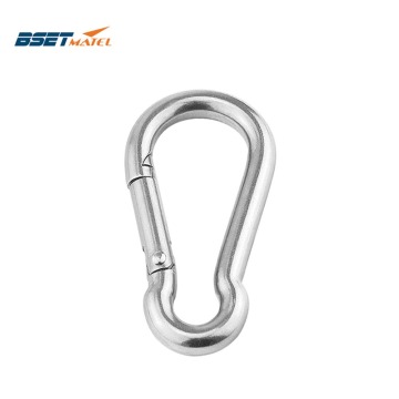 M8*80mm Multifunctional 304 Stainless Steel Spring Snap Carabiner Quick Link Ring Hook snap shackle Chain Fastener Hook