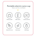 300ml Portable Mini Juice Cup Juicer Electric USB Rechargeable Smoothie Machine Mixer Maker Food Processor Dropshipping