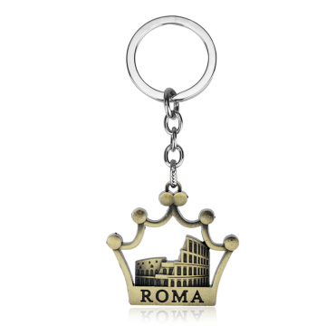 dongsheng Fashion Keychain Roman Colosseum Keychain Rome Italy Crown Pendants Men Jewelry Car Key Chain Ring Holder Souvenir-50