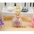 Creative crystal 3D purse key chain men and women rhinestone wallet bags accessories fashion key ring wholesale