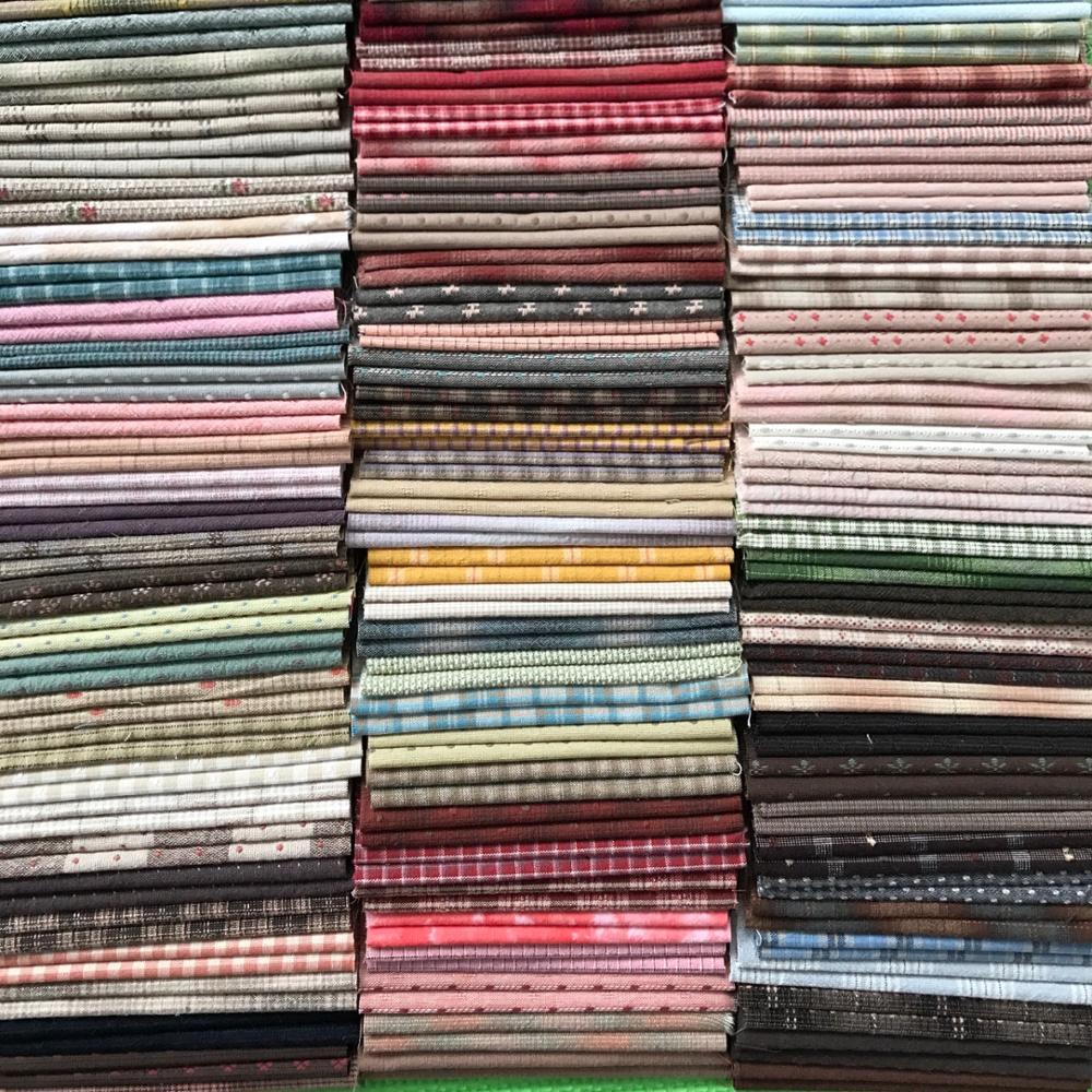 50pcs/lot Japanese Yarn-dyed fabric handmade DIY Patchwork Fabric 100% Cotton Quilt cloth Bundle 9*12cm