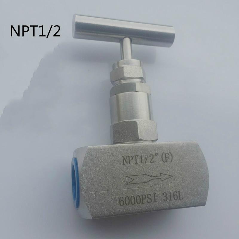 High Pressure Adjustable Needle Valve Manual Needle Valve Female Single Pass Flow Control NPT 1/4 3/8 1/2 3/4