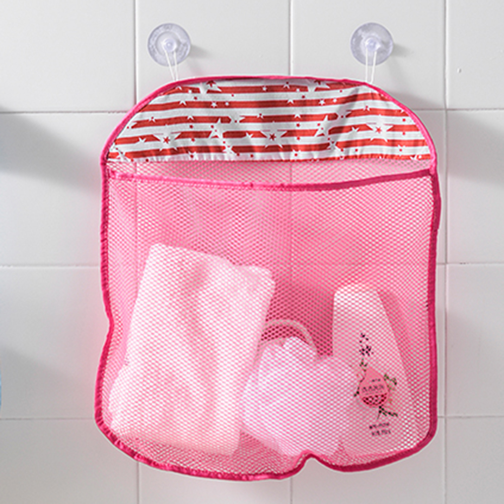 Baby Mesh Toy Shampoo Shower Gel Holder Bathroom Storage Bag Folding Organizer Creative Bathroom Nail-free Seamless Rack