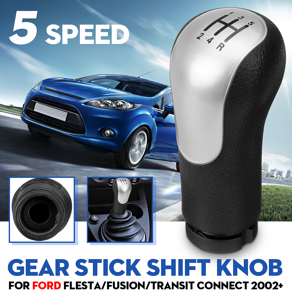 Car Gear Shift Knob for Ford for Fiesta Fusion Transit Connect 2002-2020 Gearshifter POMO Gearshift Shifter Lever Stick Pen Head